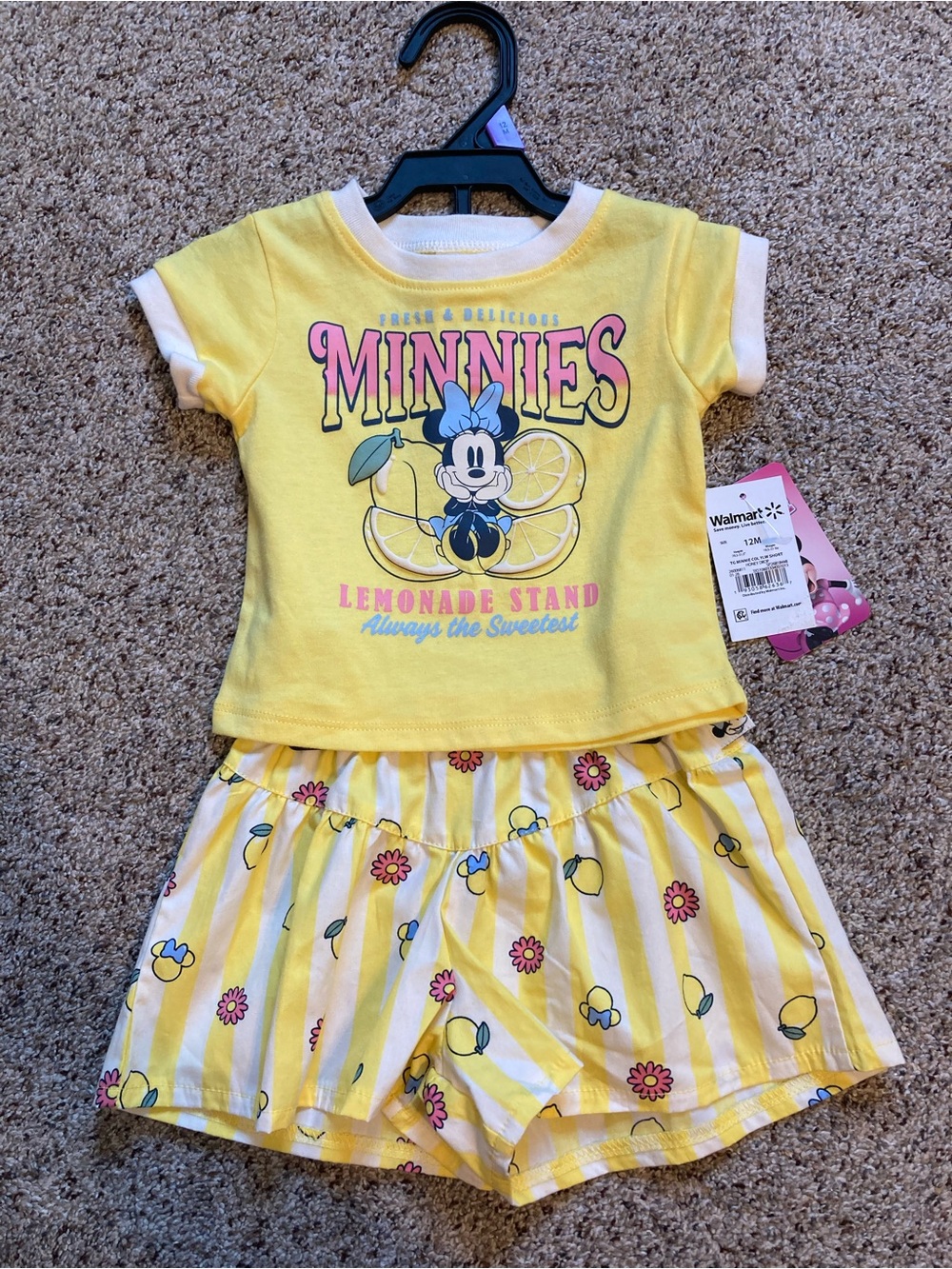Disney Minnie Mouse Yellow 'Lemonade Stand' Outfit Set